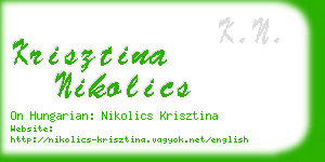 krisztina nikolics business card